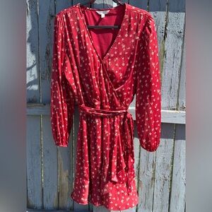 LC Lauren Conrad Wrap Dress XL Women’s X-Large Tie Waist Boho Spring Easter